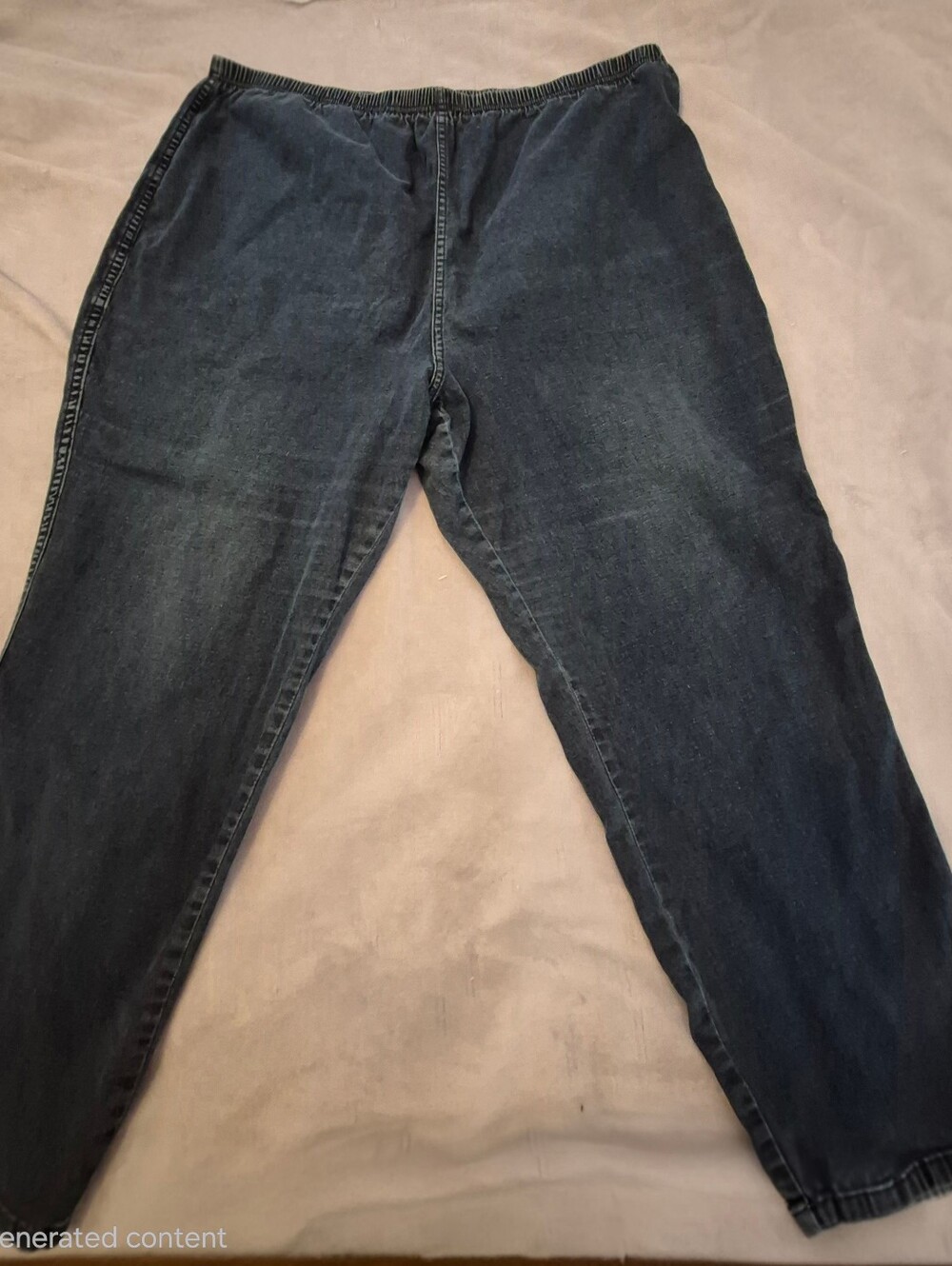 Women's Dark Blue Elastic Waist Jeans